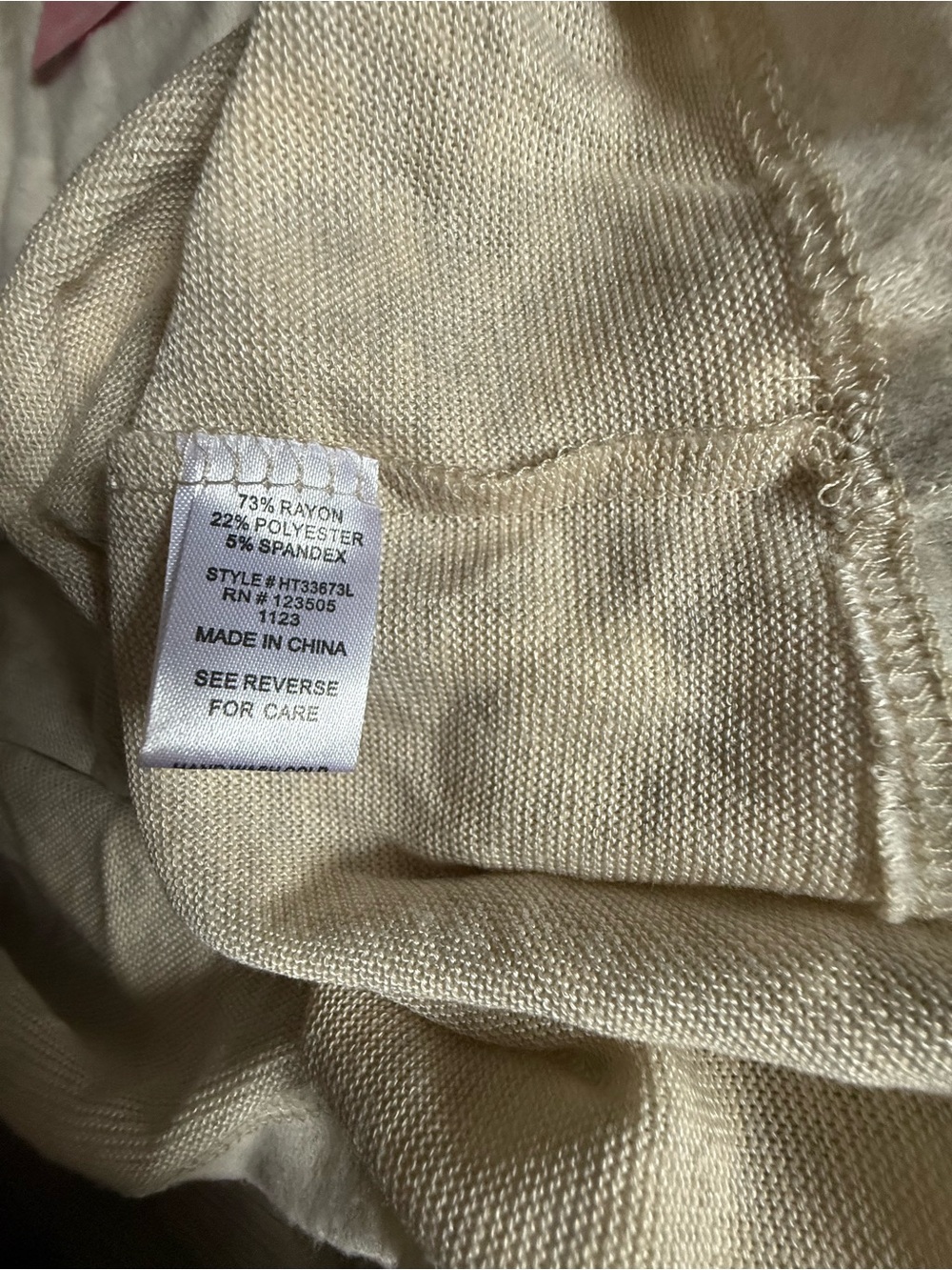 Light Cream Ruffle Sleeve Top - Picture 3 of 4